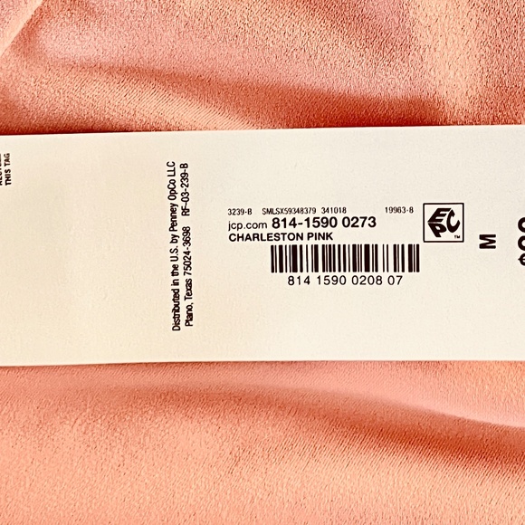 Peach Pink Liz Claiborne Top Short Flutter Sleeve NWT Keyhole Blouse Medium NEW - Picture 8 of 10